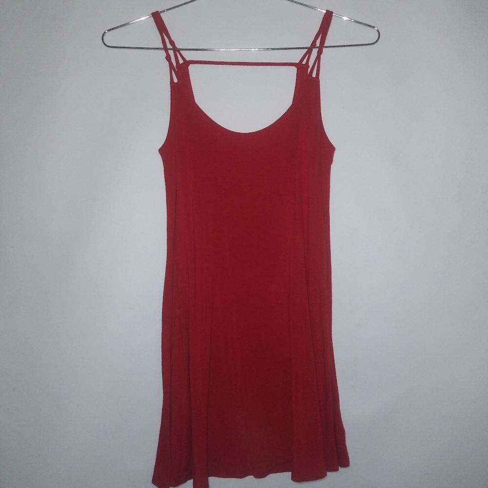 Red summer mini dress